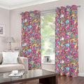 Groovy Girly Peace Pattern Print Grommet Curtains