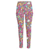 Groovy Girly Peace Pattern Print High-Waisted Pocket Leggings