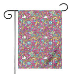 Groovy Girly Peace Pattern Print House Flag