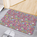 Groovy Girly Peace Pattern Print Indoor Door Mat