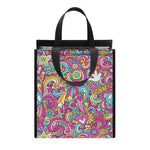 Groovy Girly Peace Pattern Print Insulated Lunch Tote
