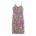 Groovy Girly Peace Pattern Print Jersey Midi Cami Dress