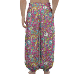 Groovy Girly Peace Pattern Print Lantern Pants