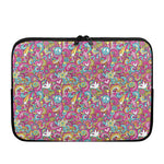 Groovy Girly Peace Pattern Print Laptop Sleeve