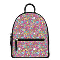 Groovy Girly Peace Pattern Print Leather Backpack