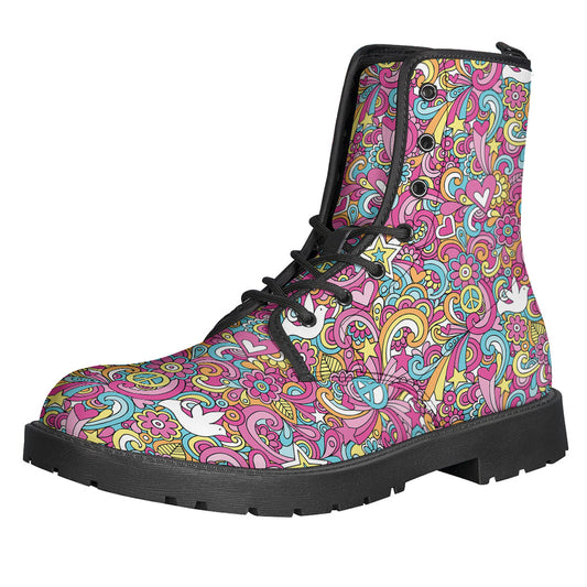 Groovy Girly Peace Pattern Print Backpack