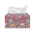 Groovy Girly Peace Pattern Print Leather Tissue Box Cover