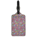 Groovy Girly Peace Pattern Print Luggage Tag