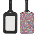 Groovy Girly Peace Pattern Print Luggage Tag