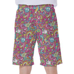 Groovy Girly Peace Pattern Print Men's Beach Shorts