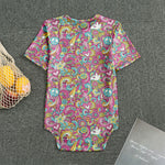 Groovy Girly Peace Pattern Print Men's Bodysuit