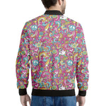 Groovy Girly Peace Pattern Print Men's Bomber Jacket