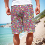 Groovy Girly Peace Pattern Print Men's Cargo Shorts