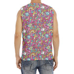 Groovy Girly Peace Pattern Print Men's Fitness Tank Top