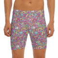 Groovy Girly Peace Pattern Print Men's Long Boxer Briefs