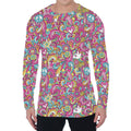 Groovy Girly Peace Pattern Print Men's Long Sleeve T-Shirt