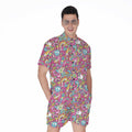 Groovy Girly Peace Pattern Print Men's Romper