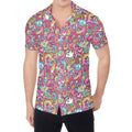 Groovy Girly Peace Pattern Print Men's Shirt