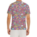 Groovy Girly Peace Pattern Print Men's Short Sleeve Rash Guard