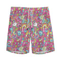 Groovy Girly Peace Pattern Print Men's Athletic Shorts