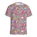 Groovy Girly Peace Pattern Print Men's Athletic T-Shirt