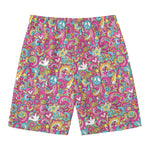 Groovy Girly Peace Pattern Print Men's Swim Trunks