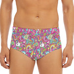 Groovy Girly Peace Pattern Print Men's Triangle Swim Briefs