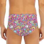 Groovy Girly Peace Pattern Print Men's Triangle Swim Briefs