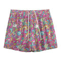 Groovy Girly Peace Pattern Print Mesh Shorts
