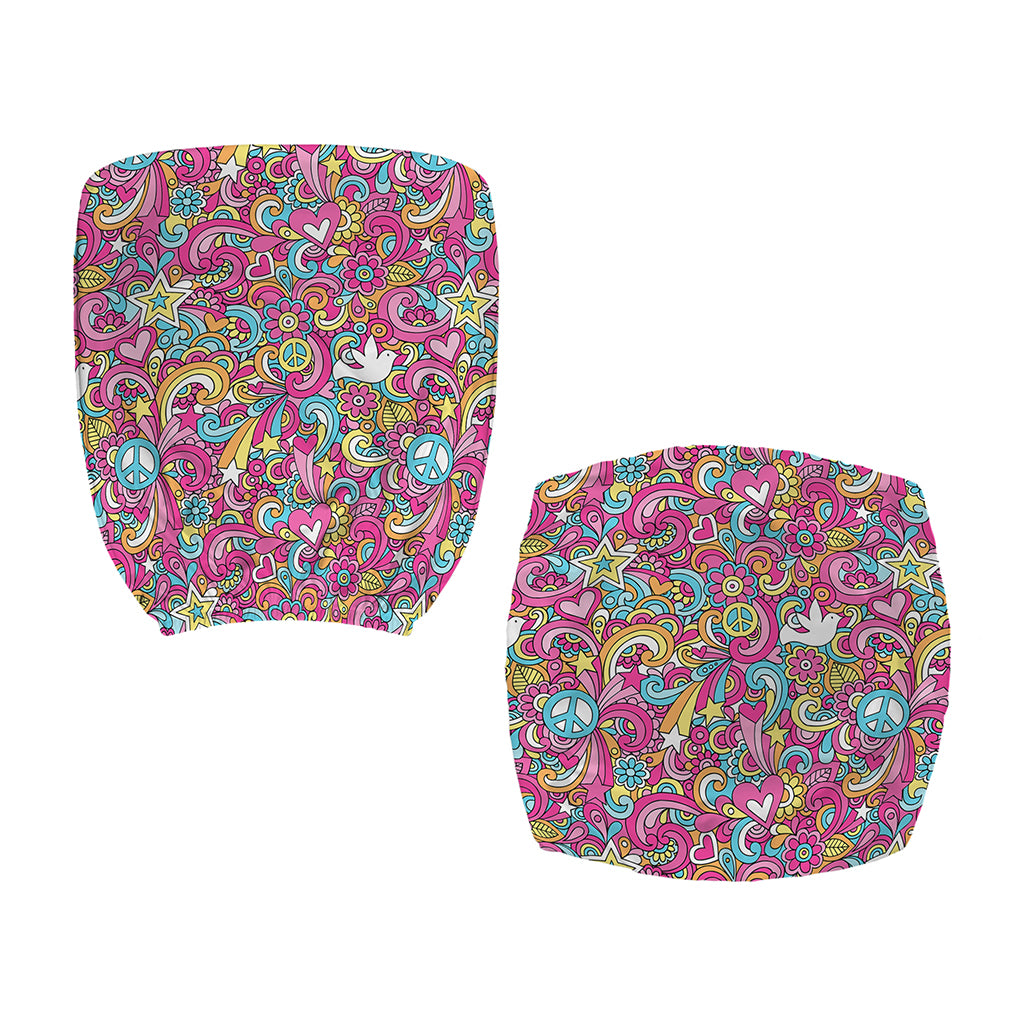 Groovy Girly Peace Pattern Print Office Chair Cover