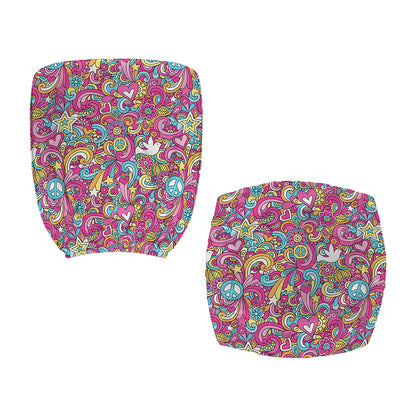 Groovy Girly Peace Pattern Print Office Chair Cover