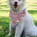 Groovy Girly Peace Pattern Print Over The Collar Dog Bandana