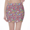 Groovy Girly Peace Pattern Print Pencil Mini Skirt