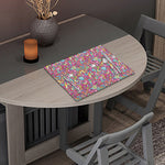 Groovy Girly Peace Pattern Print Placemat