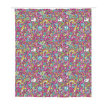 Groovy Girly Peace Pattern Print Polyester Shower Curtain