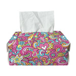 Groovy Girly Peace Pattern Print Rectangle Tissue Box Cover