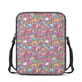 Groovy Girly Peace Pattern Print Rectangular Crossbody Bag