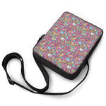 Groovy Girly Peace Pattern Print Rectangular Crossbody Bag