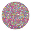 Groovy Girly Peace Pattern Print Round Blanket