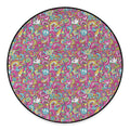 Groovy Girly Peace Pattern Print Round Floor Mat