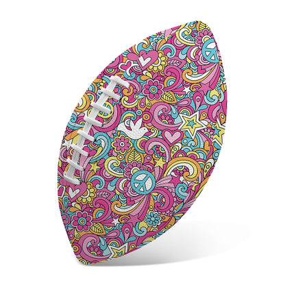 Groovy Girly Peace Pattern Print Rugby Ball