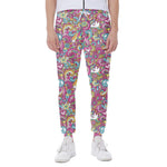 Groovy Girly Peace Pattern Print Scuba Joggers
