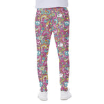 Groovy Girly Peace Pattern Print Scuba Joggers