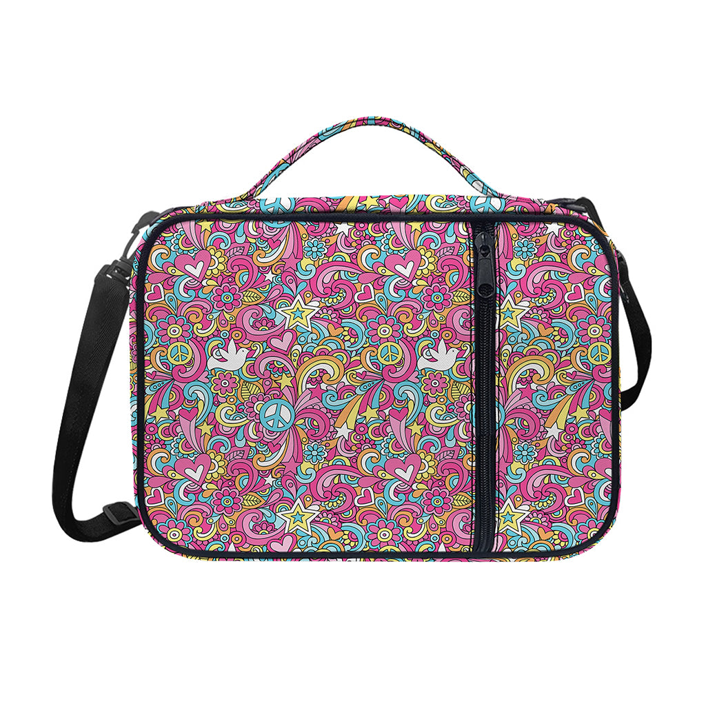 Groovy Girly Peace Pattern Print Shoulder Strap Bible Bag
