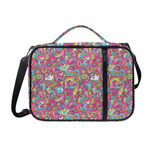 Groovy Girly Peace Pattern Print Shoulder Strap Bible Bag