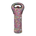 Groovy Girly Peace Pattern Print Single Neoprene Wine Tote