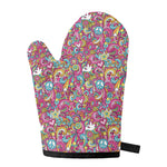 Groovy Girly Peace Pattern Print Single Oven Mitt