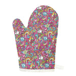 Groovy Girly Peace Pattern Print Single Oven Mitt