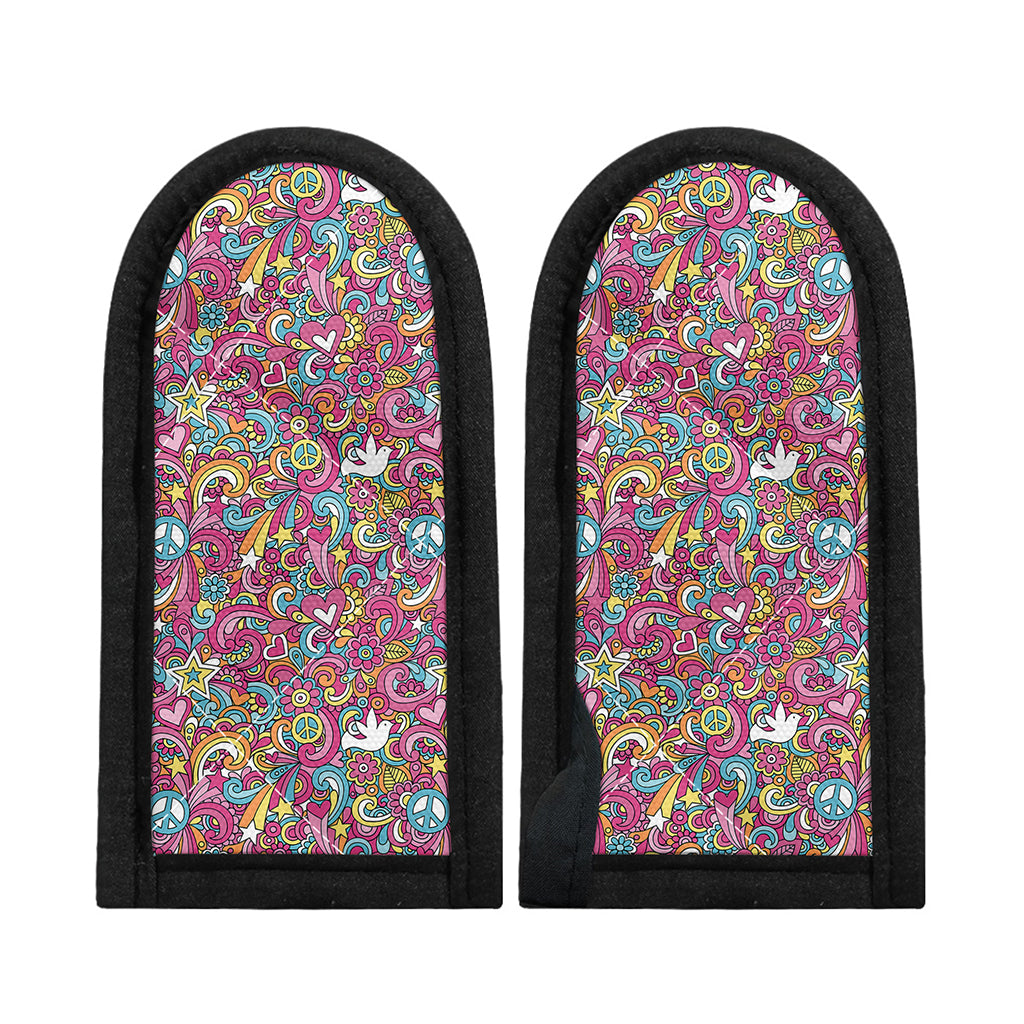 Groovy Girly Peace Pattern Print Skillet Handle Cover