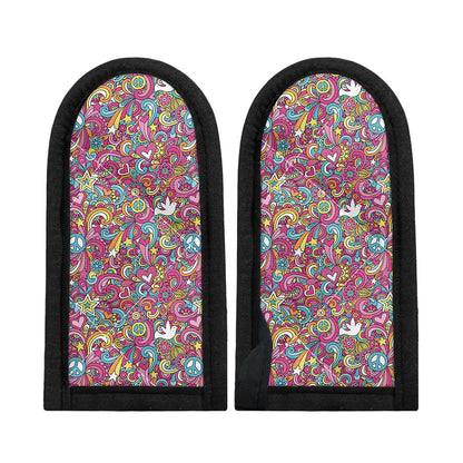 Groovy Girly Peace Pattern Print Skillet Handle Cover